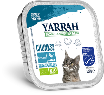 Biologisch kattenvoer chunks met vis