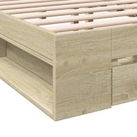 Bedframe met lades bewerkt hout sonoma eikenkleurig 120x200 cm - thumbnail