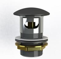 Pop Up Waste Bad Arcqua 1 1/2 Met Overloop Mat Zwart - thumbnail