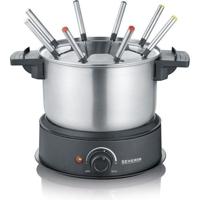 SEVERIN FO2473 Elektrische fondue 8 personen met uitneembare RVS pan, Inbegrepen: Spatscherm en 8 vorken - thumbnail