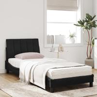 Bed met matras "Hanko" fluweel zwart 90x200 cm - thumbnail