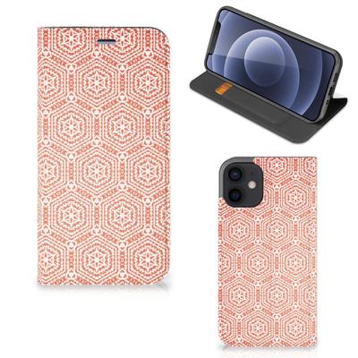 iPhone 12 Mini | Hoesje met Magneet | Pattern Orange