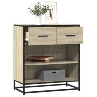 Dressoir 68x35x76 cm bewerkt hout sonoma eikenkleurig - thumbnail