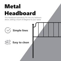 Hoofdbord 193 cm metaal zwart - thumbnail