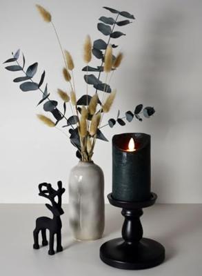 LED Kaars Wax Antiek Groen 15cm - thumbnail