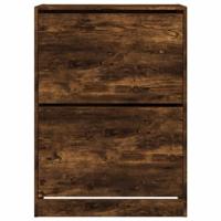 Schoenenkast met 2 klaplades 80x42x108 cm gerookt eikenkleurig - thumbnail