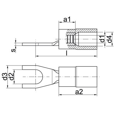 Klauke 650C4 Vorkkabelschoen 4 mm² 6 mm² Schachtdiameter=4.3 mm Deels geïsoleerd Geel 1 stuk(s)