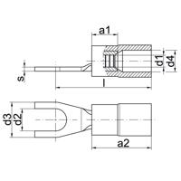 Klauke 650C4 Vorkkabelschoen 4 mm² 6 mm² Schachtdiameter=4.3 mm Deels geïsoleerd Geel 1 stuk(s) - thumbnail