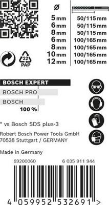 Bosch Accessoires expert sds plus-7x hamerboor 5/6/6/8/8/10/12 mm 7-delig - 1 stuk(s) - 2608900195