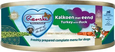 Renske hondenvoer vers kalkoen & eend 95g