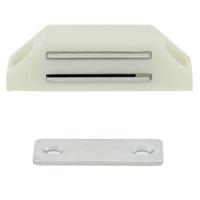 Magneetsnapper metalen tegenplaat 6kg wit - thumbnail