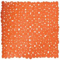 MSV Douche|bad anti-slip mat badkamer - pvc - oranje - 54 x 54 cm - thumbnail