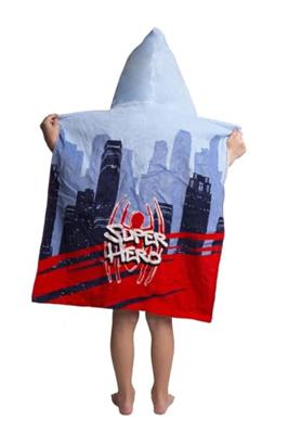 Spiderman poncho 50 x 115 cm (rood/blauw)