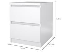 Nachtkastje Naia - 2 lades - hoogglans wit - Leen Bakker - thumbnail