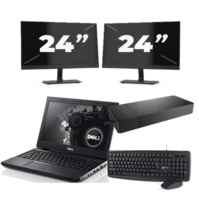 Dell Precision 3350 - Intel Core i7-10e Generatie - 15 inch - 16GB RAM - 256GB SSD - Windows 11 + 2x 24 inch Monitor