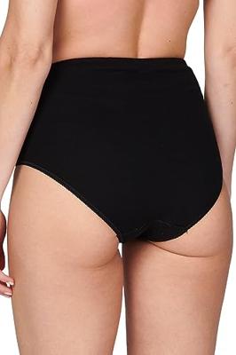 2-pak Julia taille slip met badstof kruisje "Softly" - Hoge Katoenen dames onderbroek - Oma ondergoed - XL - Huidskleur | Dames slip - Onderbroek -