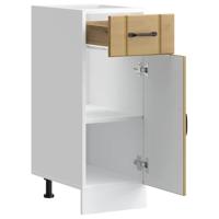 Keuken onderkast Lucca bewerkt hout artisanaal eikenkleur - thumbnail