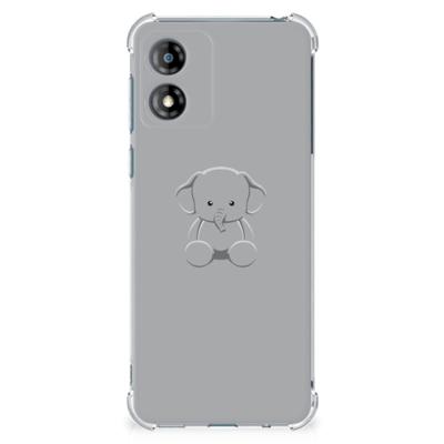Motorola Moto E13 Stevig | Bumper Hoesje | Grijs Baby Olifant