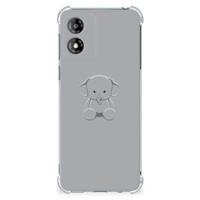 Motorola Moto E13 Stevig | Bumper Hoesje | Grijs Baby Olifant - thumbnail