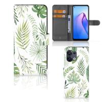 OPPO Reno8 Hoesje Leaves | Portemonnee hoesje - thumbnail