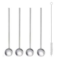 Metaltex Cocktaillelepel Rietjes + Borstel RVS 5-delig - thumbnail