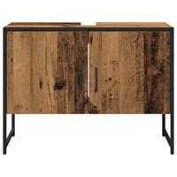 Badkamermeubelset 2 pcs Bruin 80 x 33 x 60 cm Bewerkt hout - thumbnail