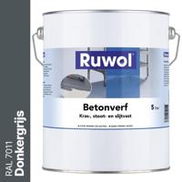 Ruwol Betonverf Donkergrijs (RAL 7011) 5 liter - thumbnail