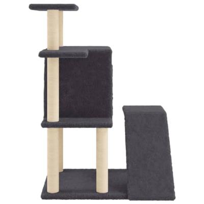 Kattenmeubel met sisal krabpalen 97 cm donkergrijs - thumbnail