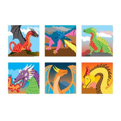 Playmais mosaic kaarten versieren fantasy dragon