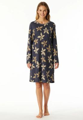 Schiesser Dames Nachthemd lange mouw - Flower - Modal dames nachtjapon - Luxe nachtkleding dames