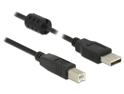 Delock 84899 Kabel USB 2.0 Type-A male > USB 2.0 Type-B male 5,0 m zwart Delock 84899 Kabel USB 2.0 Type-A male > USB 2.0 Type-B male 5,0 m zwart