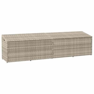 Tuinbox 220x50x58 cm poly rattan lichtgrijs