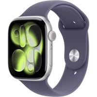 Apple Watch Series 11 GPS - 46 mm - Zilveren aluminium kast - Paarse mist sportband - M/L - thumbnail