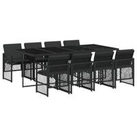 9-delige Tuinset poly rattan zwart - thumbnail