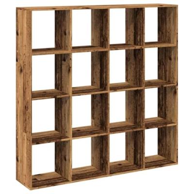 Boekenkast 137,5x29x137,5 cm bewerkt hout oud houtkleurig