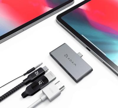 ADAM elements CASA Hub i4 USB-C 3.1 4 port iPad Pro grijs