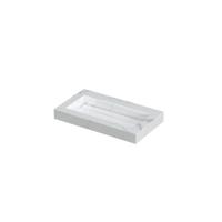 INK Pitch Wastafel Keramische Slab Bak met Drain en Front en Side Skirts Zonder Kraangat - 800x450x90 mm - Statuario Glans - thumbnail
