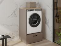 Wasmachinekast LAUNDRY 1 machine taupe - thumbnail