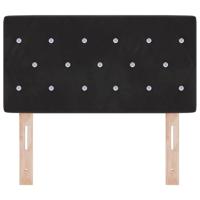 LED Hoofdbord met Kristalknop, Ge tuft, Zwart, 80 cm Fluweel - thumbnail