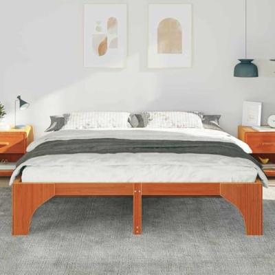Bedframe met opslag Bruin 180 x 200 cm Massief grenenhout