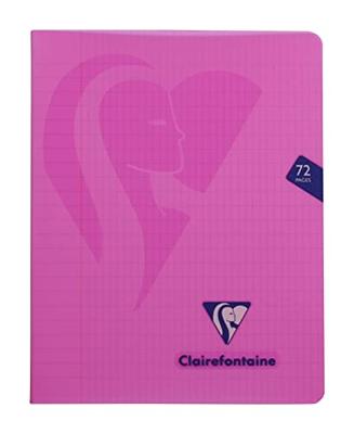 Clairefontaine schrift mimesys voor ft A5, 72 bladzijden, kaft in PP, geruit 4 x 8, geassorteerde kleuren