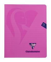 Clairefontaine schrift mimesys voor ft A5, 72 bladzijden, kaft in PP, geruit 4 x 8, geassorteerde kleuren - thumbnail