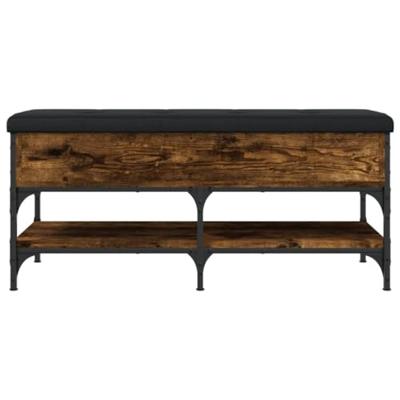 Schoenenbank 102x42x45 cm bewerkt hout gerookt eikenkleurig Schoenenbank 102x42x45 cm bewerkt hout gerookt eikenkleurig