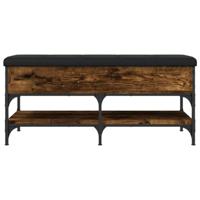 Schoenenbank 102x42x45 cm bewerkt hout gerookt eikenkleurig - thumbnail
