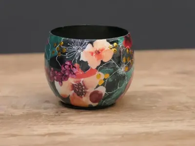 TS Collection bloempot blooming metaal 7x6cm smaragd