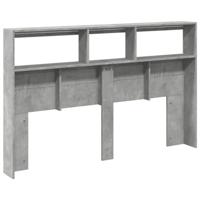 Hoofdbordkast met LED-verlichting 160x17x102 cm betongrijs - thumbnail