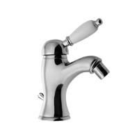 Bidetmengkraan Sapho Kirké Retro Wit 1-hendel Gebogen 18.2 cm Chroom (incl. clickwaste) - thumbnail