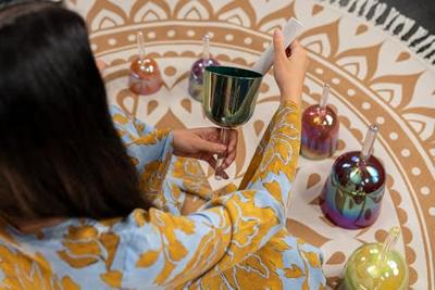 Meinl ESOLCSBSET Essence Solfeggio Crystal Singing Bowls Set klankschalen