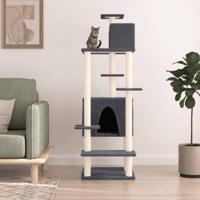 VidaXL Kattenmeubel met sisal krabpalen 154 cm donkergrijs - thumbnail