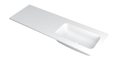 INK Wastafel Faktor polystone rechts zonder kraangat 140 cm x 45 cm x 1,5 cm Mat wit 3407237